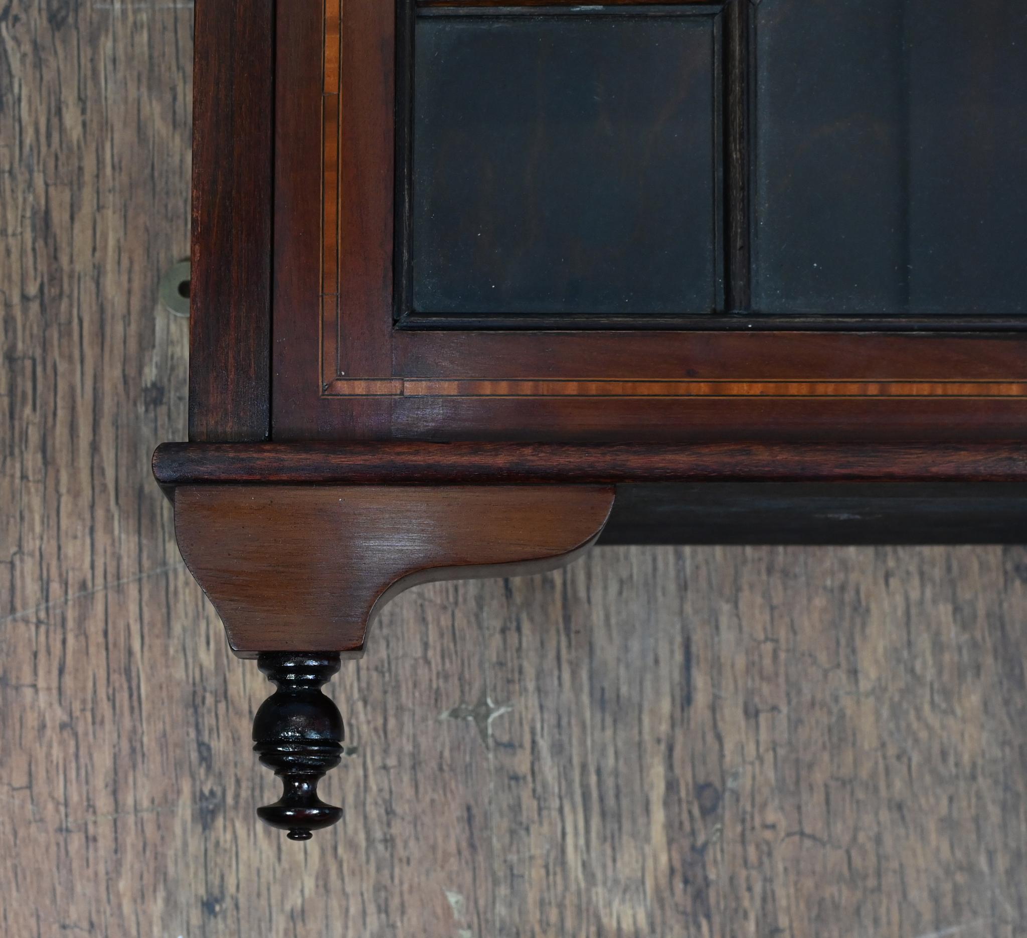 Regency Revival Glass Wall Cabinet Display Case For Sale 4