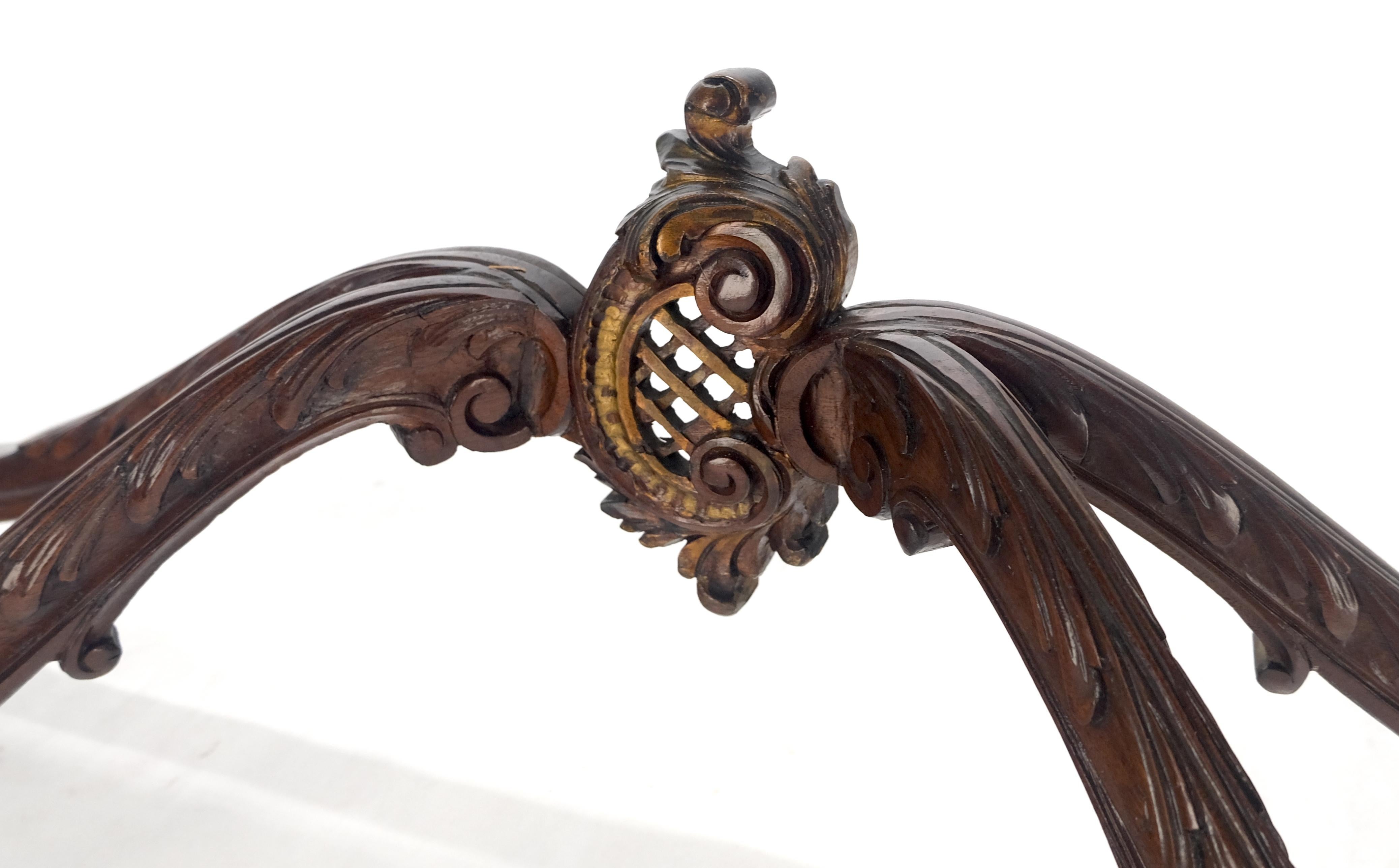 Regency Revival Heavily Fine Carved Stretcher Base Marble Top Console Table MINT For Sale 10