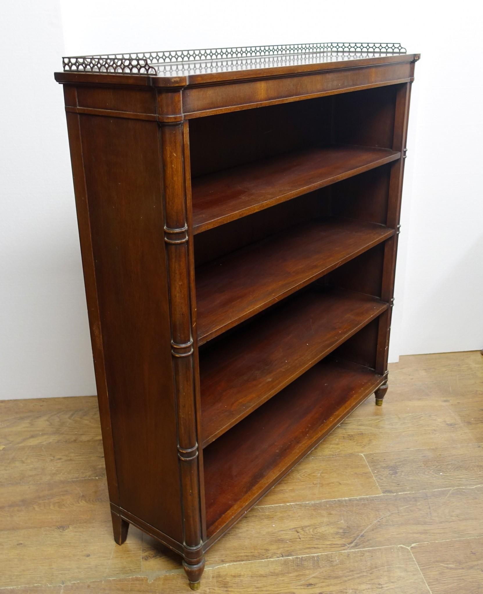 Regency Revival Open Front Bookcase Bamboo In Good Condition For Sale In Potters Bar, GB