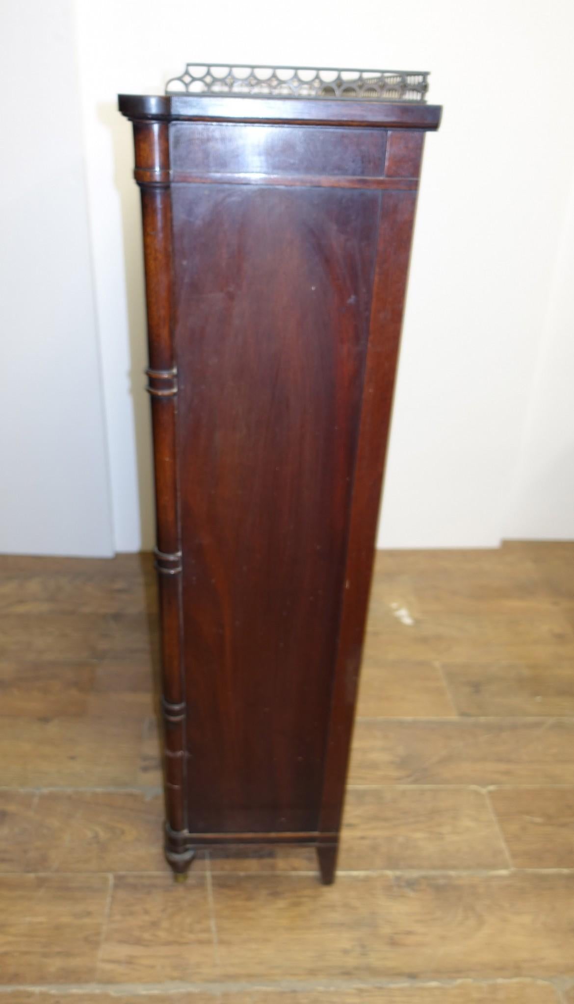 Mahogany Regency Revival Open Front Bookcase Bamboo For Sale