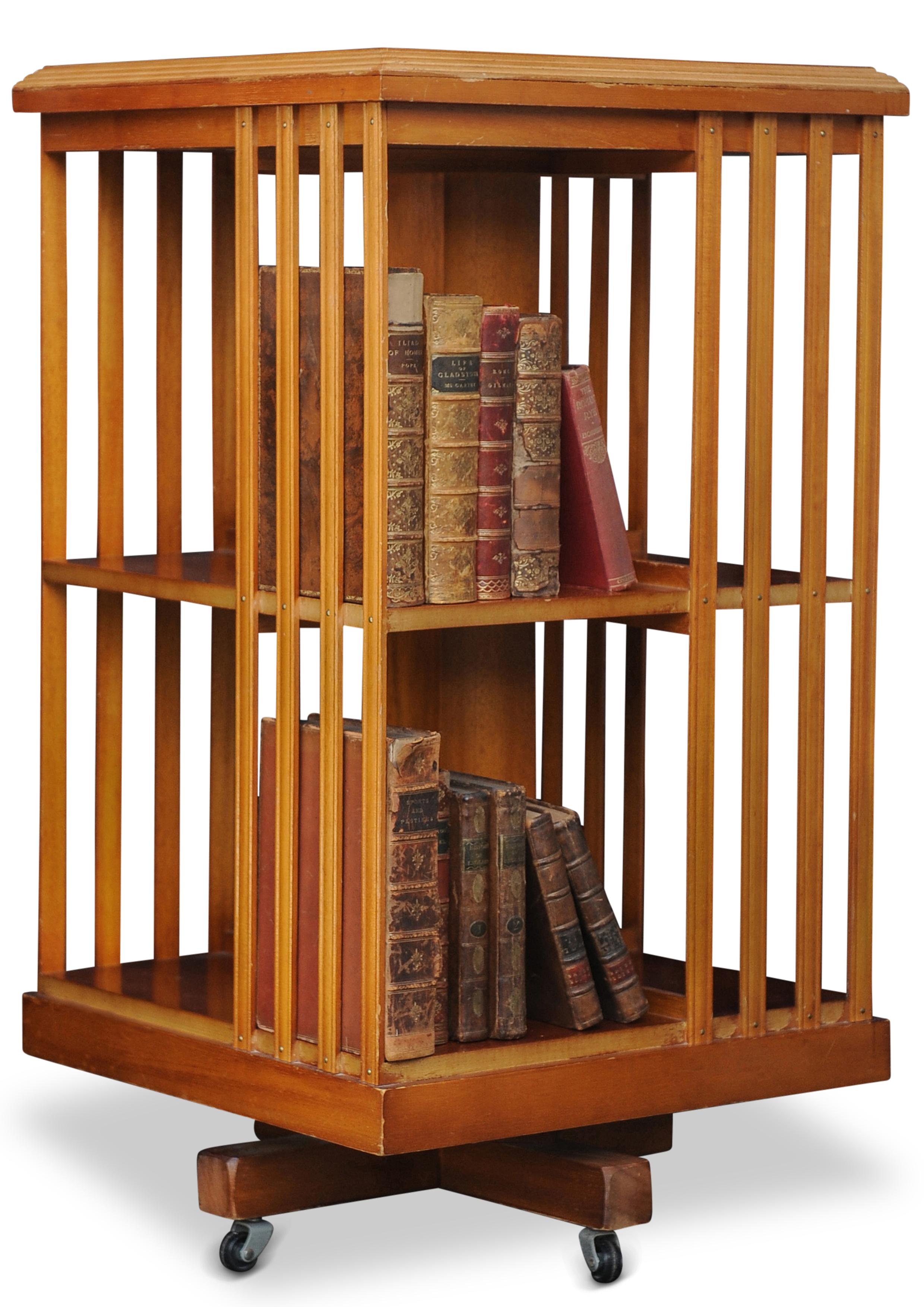 Incrusté Bibliothèque sectionnelle tournante à deux niveaux sur roulettes de style Regency Revive en vente