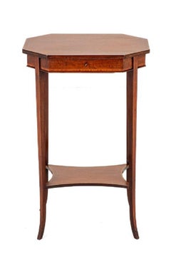 Regency Revival Side Sewing Table Mahogany 1880