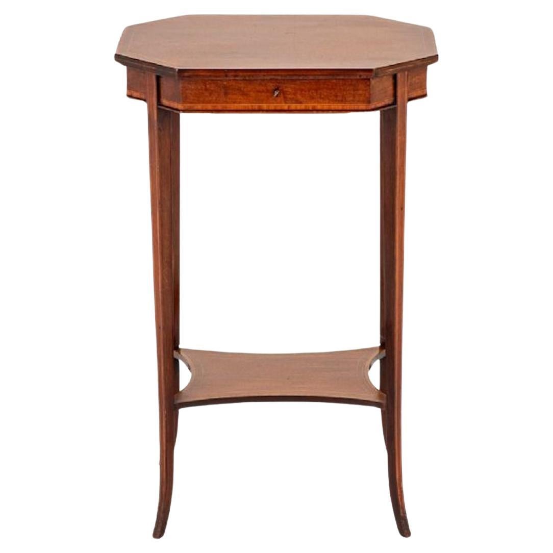 Regency Revival Side Sewing Table Mahogany 1880 For Sale