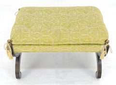 Regency Revival Style X Shape Base Upholstertred Bench From c1970s