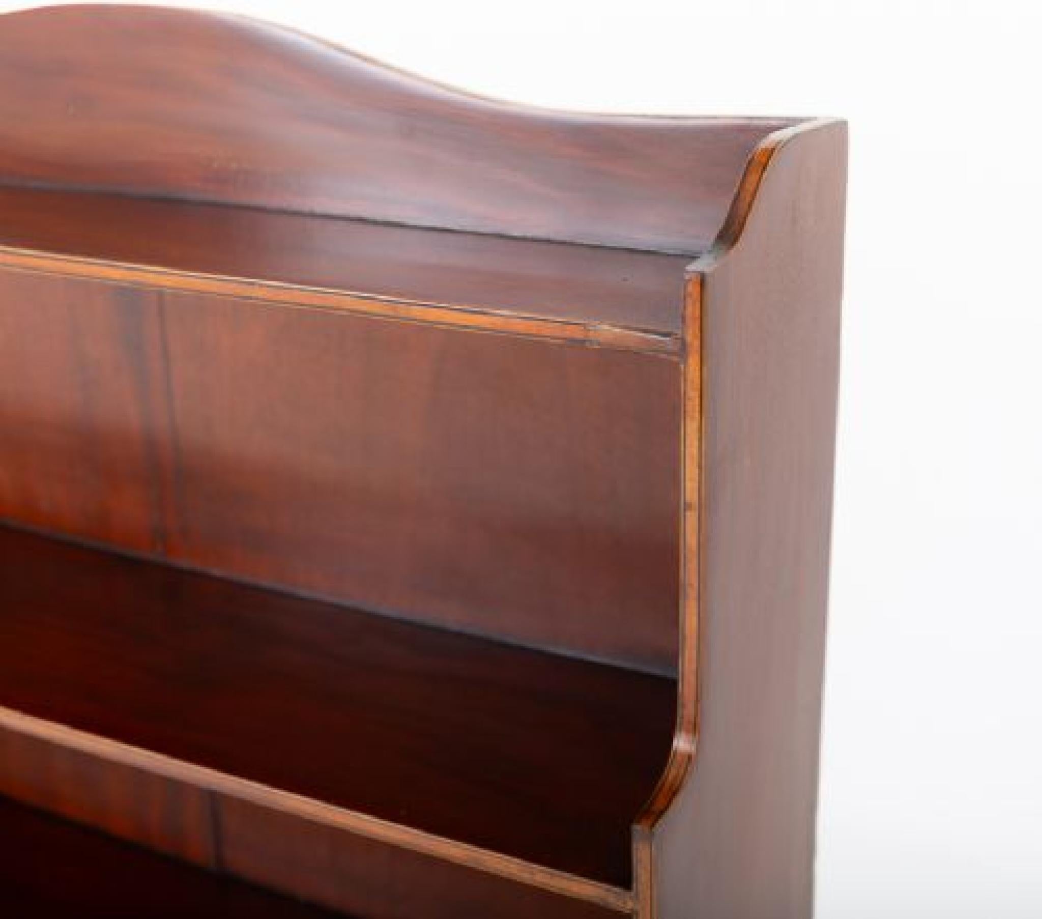 Regency Revival Waterfall Bookcase Open Front Mahogany For Sale 1