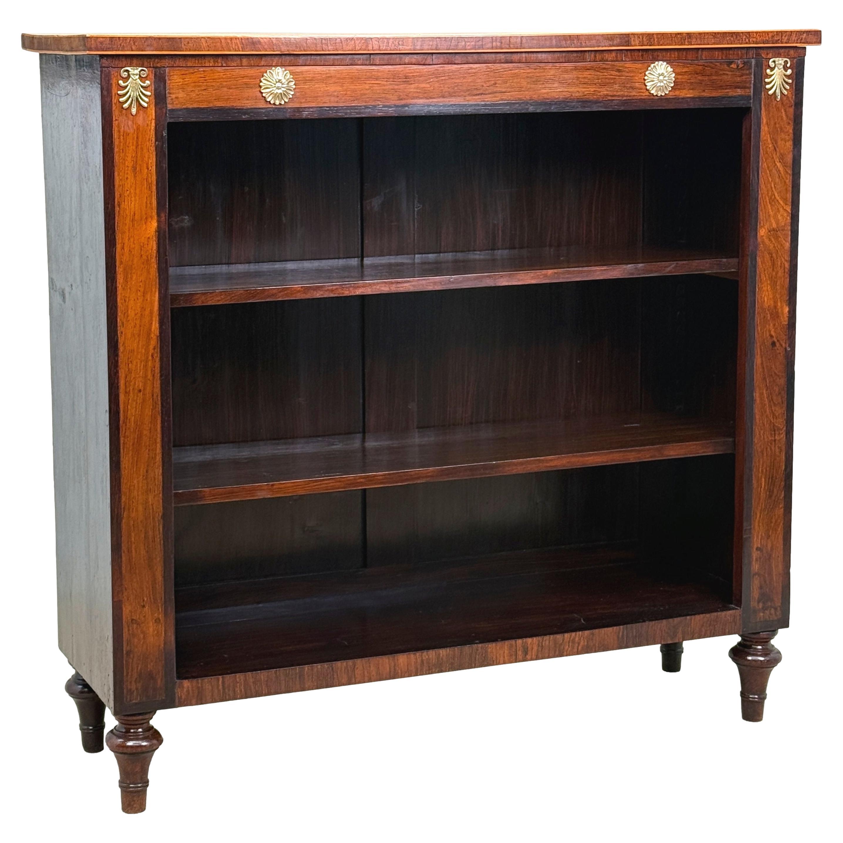 Regency Rosewood 19th Century Open Bookcase
