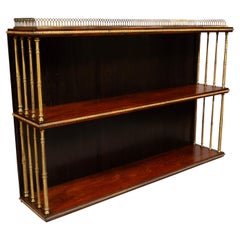 Regency Rosewood And Brass Hanging Shelf