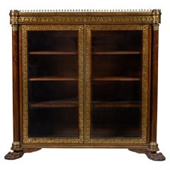 Regency Rosewood And Brass Inlaid Bookcase