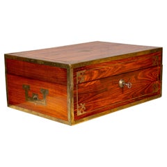Regency Rosewood And Brass Inlaid Campaign Dressing Box