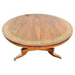 Regency Rosewood And Brass Inlaid Center Table