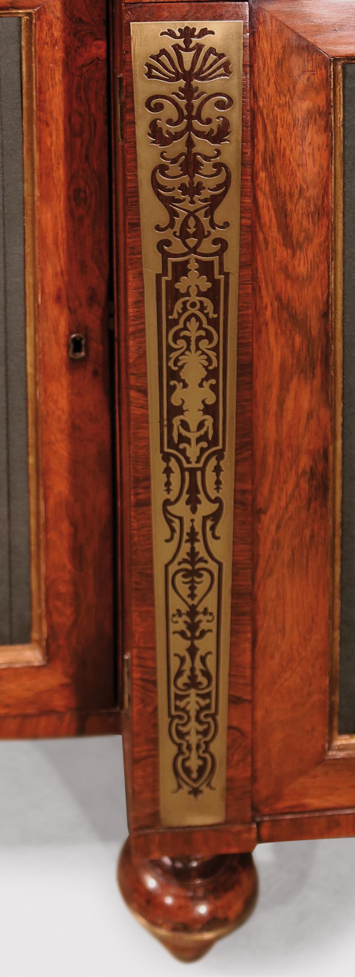 English Regency Rosewood and Brass Inlaid Chiffonier, After Designs by John Mclean