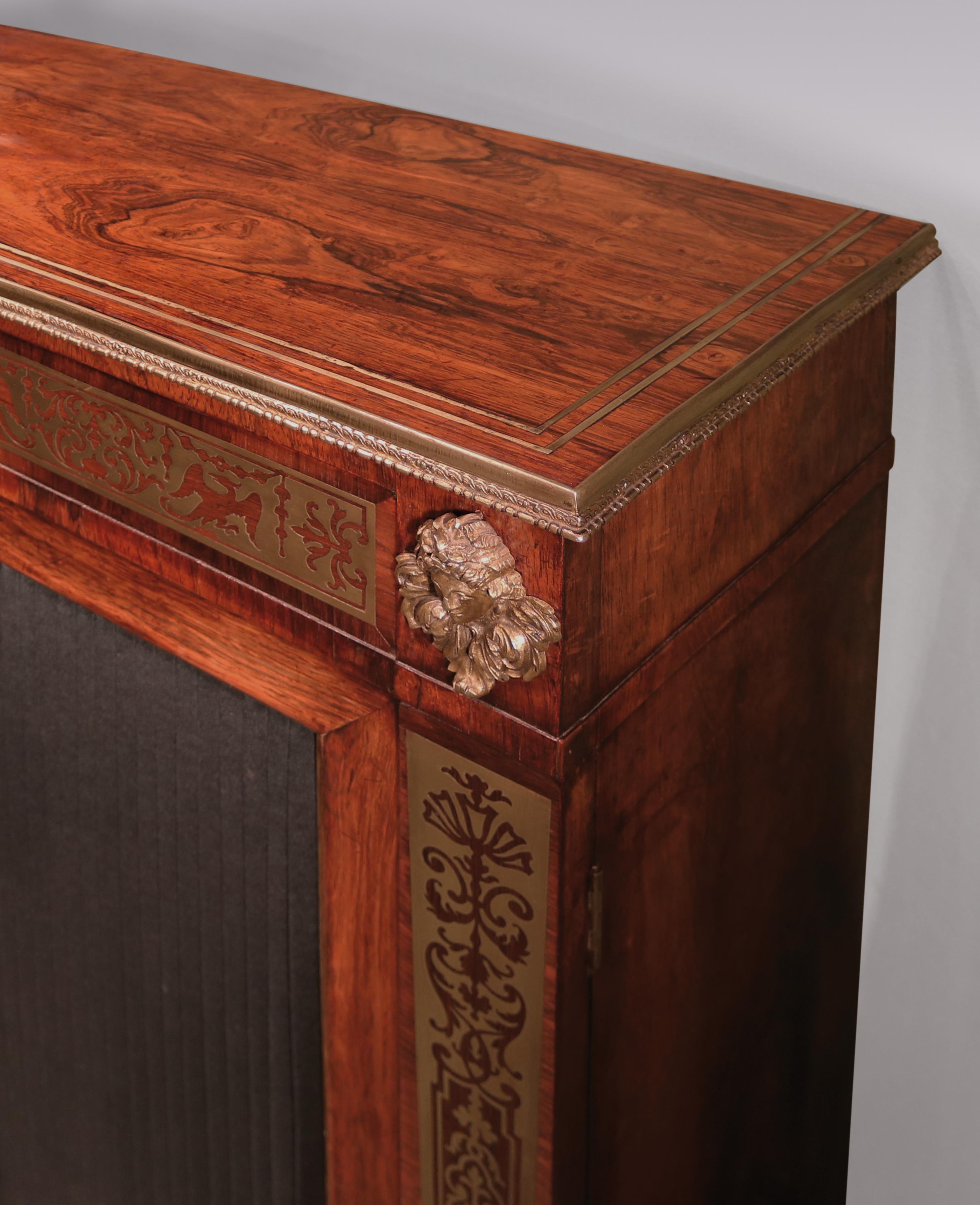 Regency Rosewood and Brass Inlaid Chiffonier, After Designs by John Mclean In Good Condition In London, GB