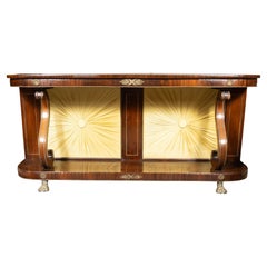 Antique Regency Rosewood And Brass Inlaid Console Table