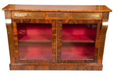 Regency Rosewood And Brass Inlaid Credenza/Bookcase