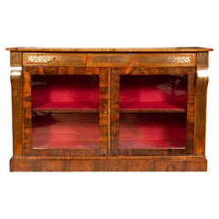 Regency Rosewood And Brass Inlaid Credenza/Bookcase
