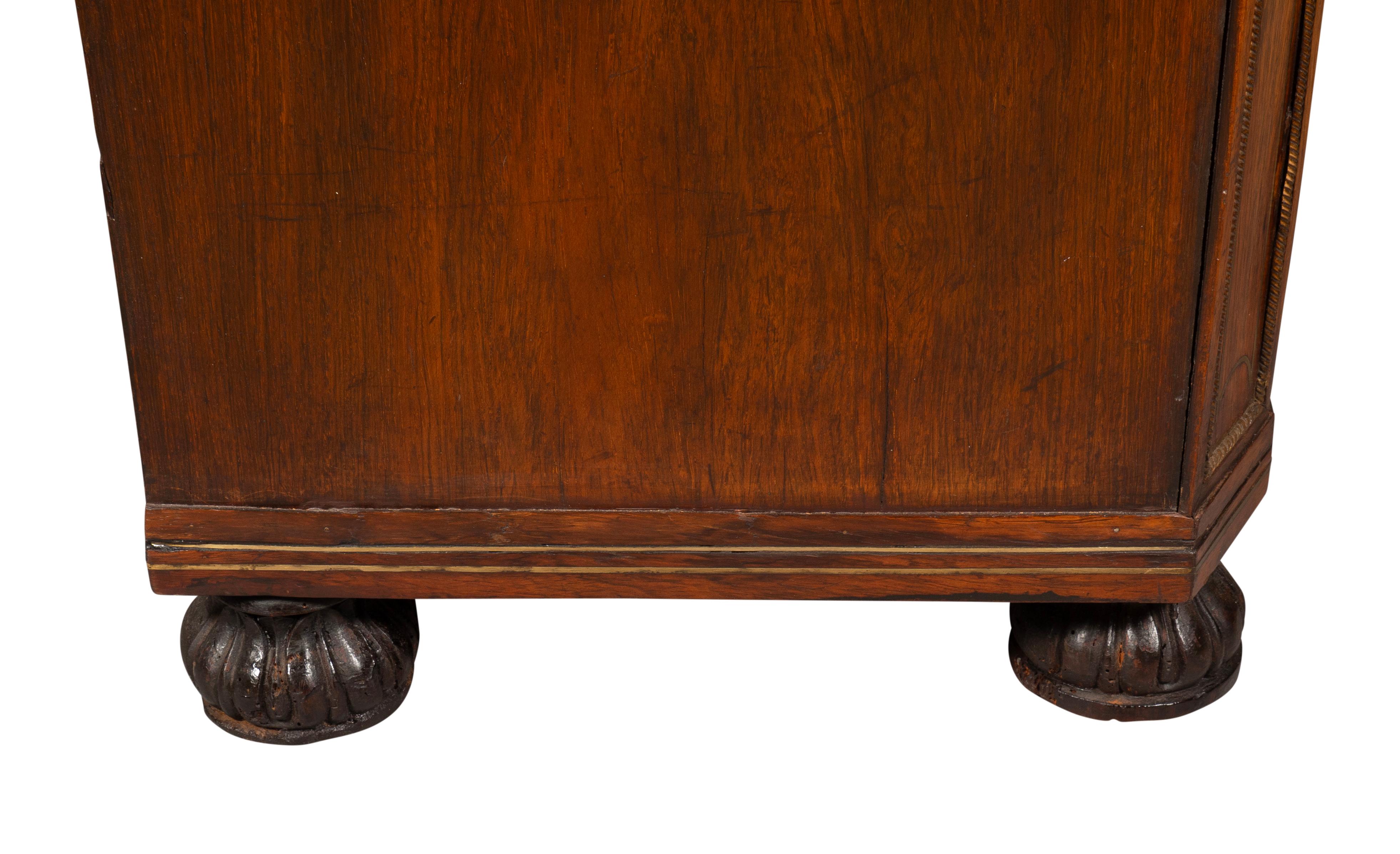 Regency Rosewood And Brass Inlaid Credenza For Sale 6