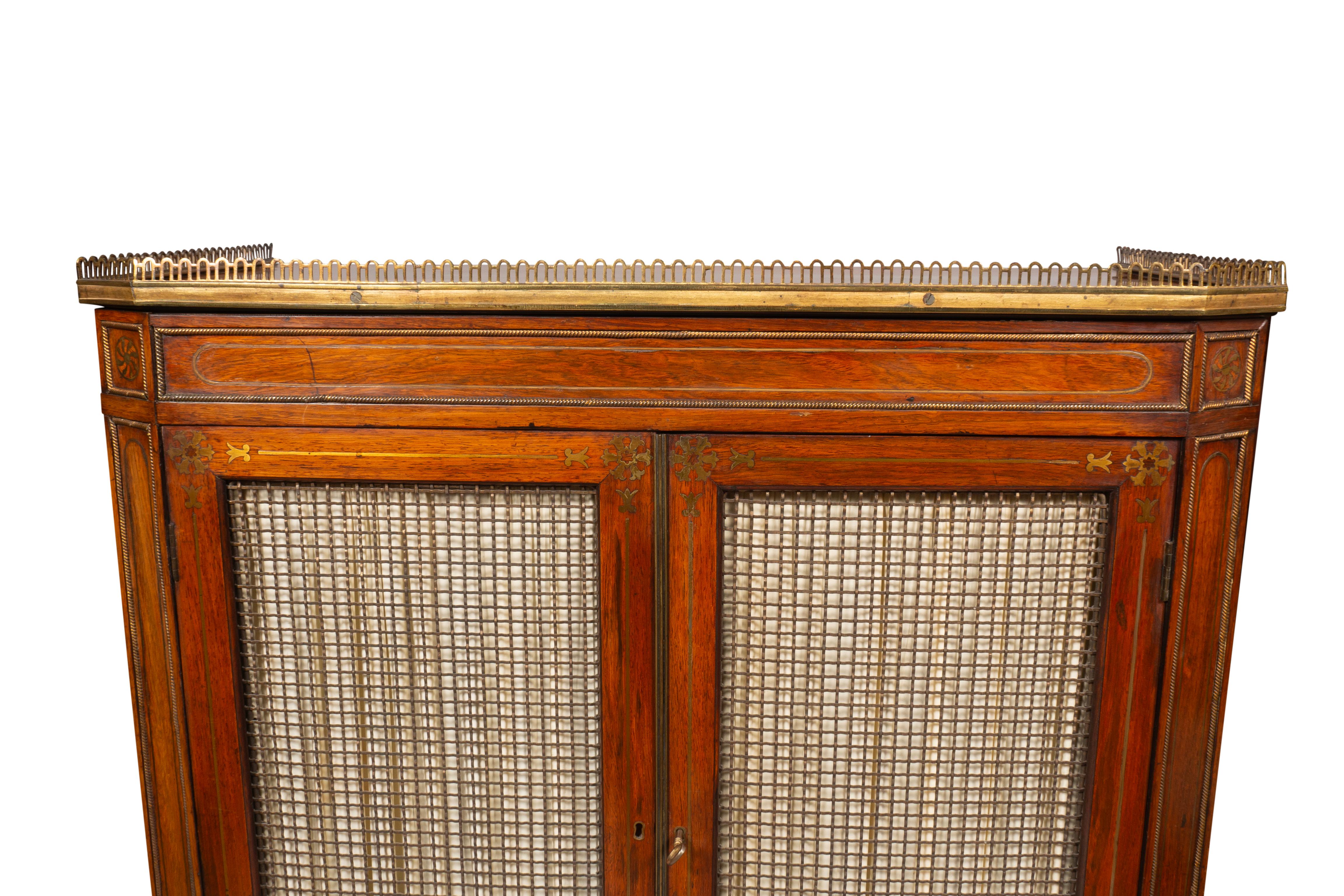 Regency Rosewood And Brass Inlaid Credenza For Sale 10