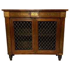 Regency Rosewood and Brass Inlaid Credenza