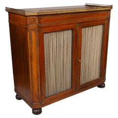 Regency Rosewood And Brass Inlaid Credenza
