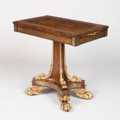Regency Rosewood and Brass Inlaid Games Table, Circa 1820