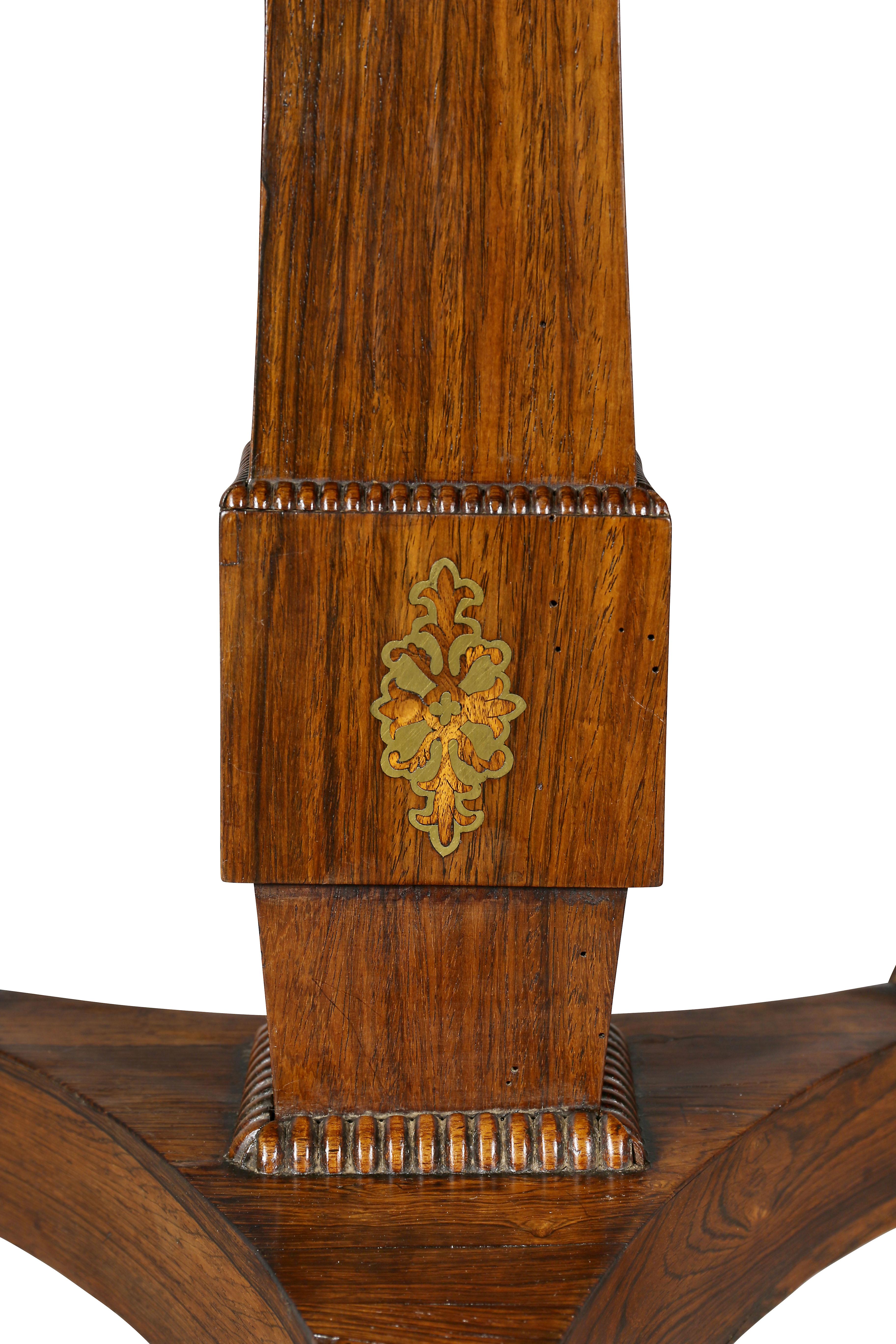 Kartentisch aus Rosenholz und Messing mit Intarsien im Regency-Stil 4