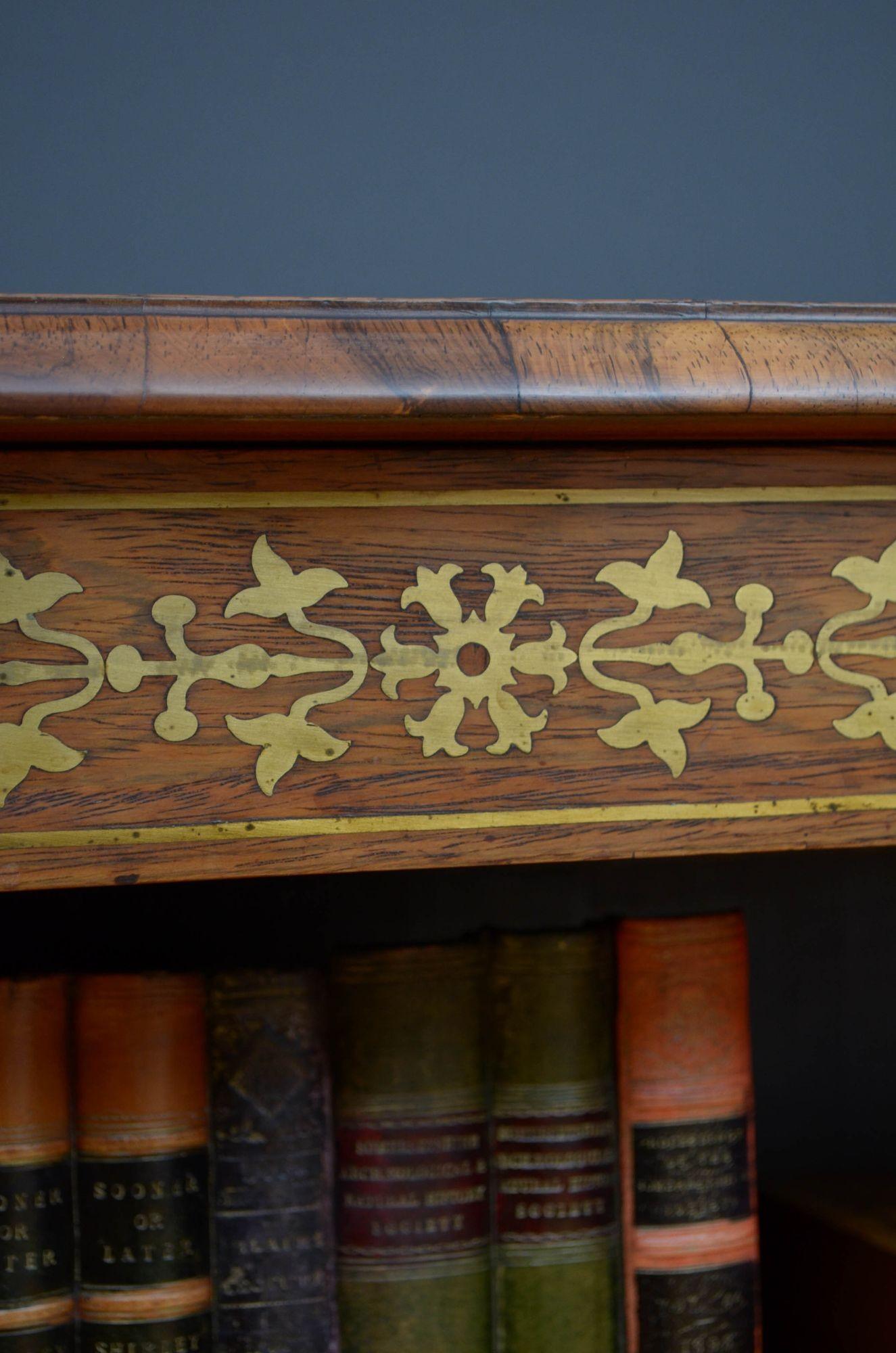 Regency Rosewood and Brass Inlaid Open Bookcase 8