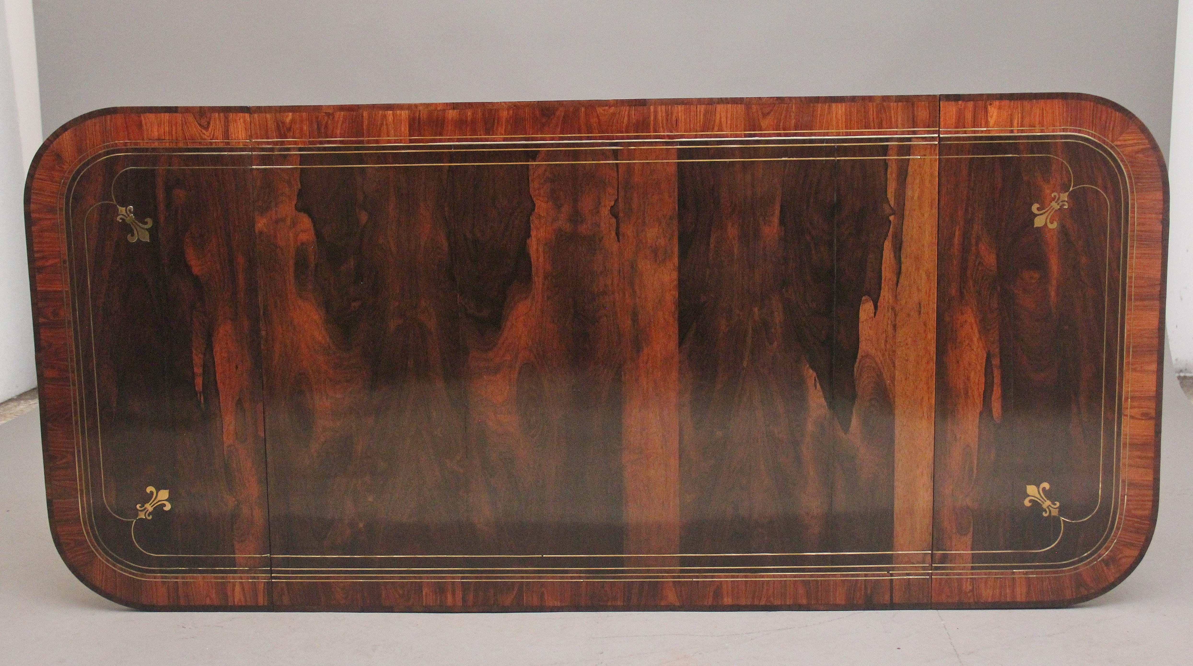 Regency rosewood and brass inlaid sofa table For Sale 6