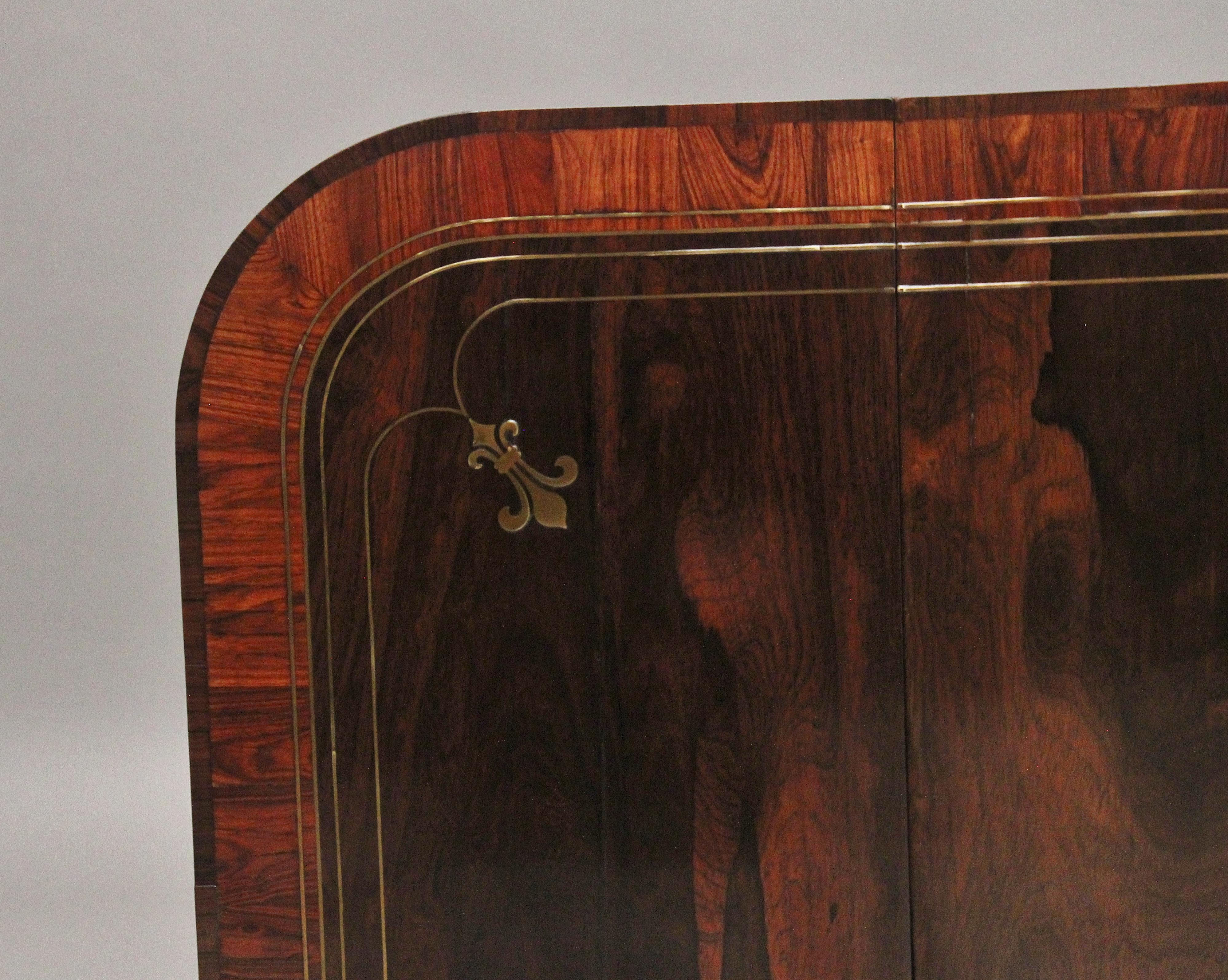 Regency rosewood and brass inlaid sofa table For Sale 7