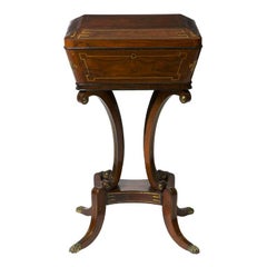 Regency Rosewood and Brass-Inlaid Teapoy
