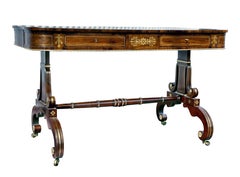 Regency Rosewood and Brass Inlaid Writing Table