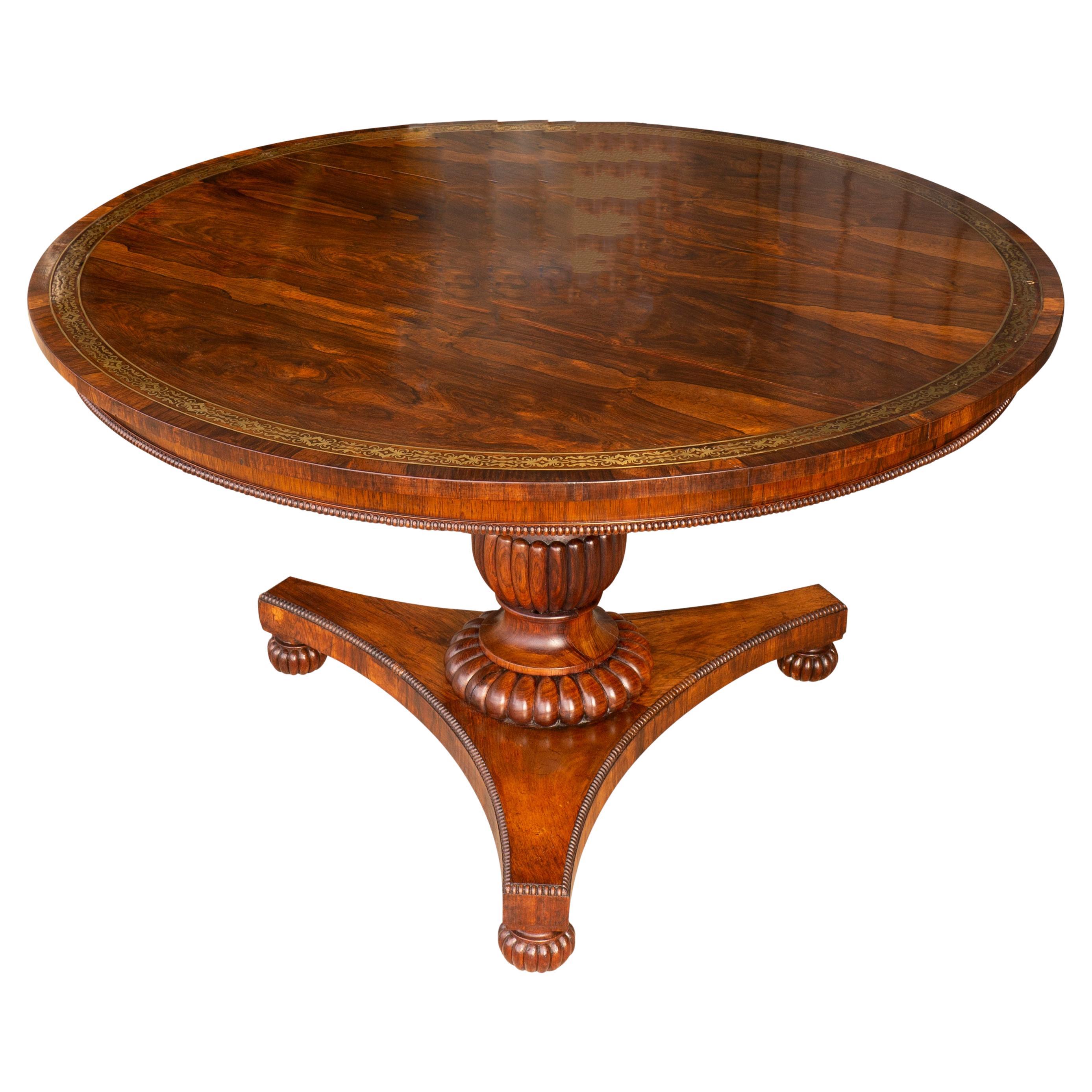 Regency Rosewood and Brass Mounted Center Table