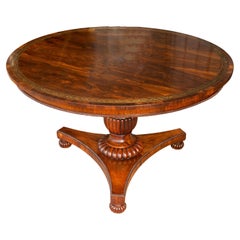 Antique Regency Rosewood and Brass Mounted Center Table