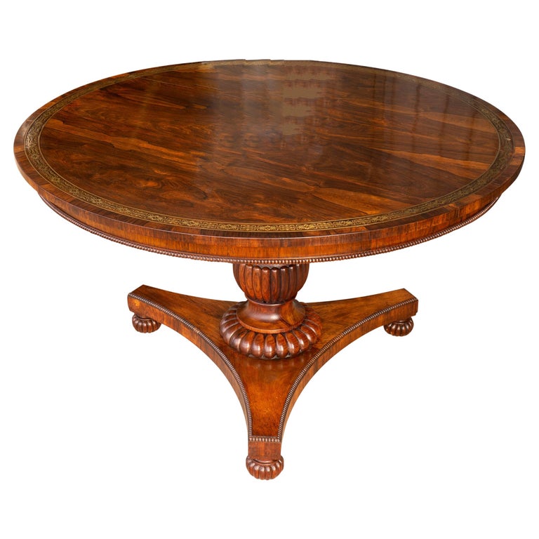 Regency Rosewood and Brass Mounted Centre Table For Sale at 1stDibs