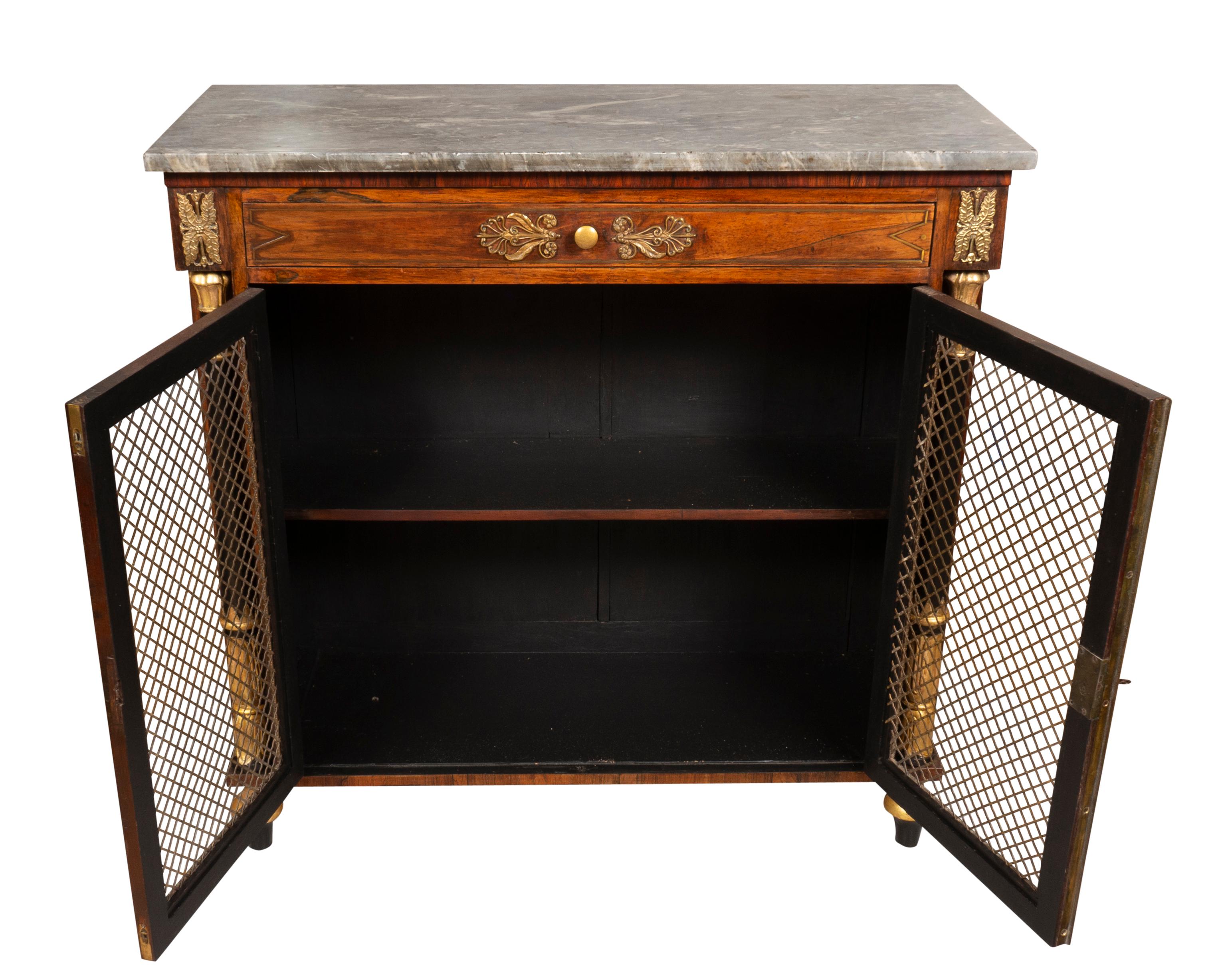 Regency Rosewood And Brass Mounted Credenza 4