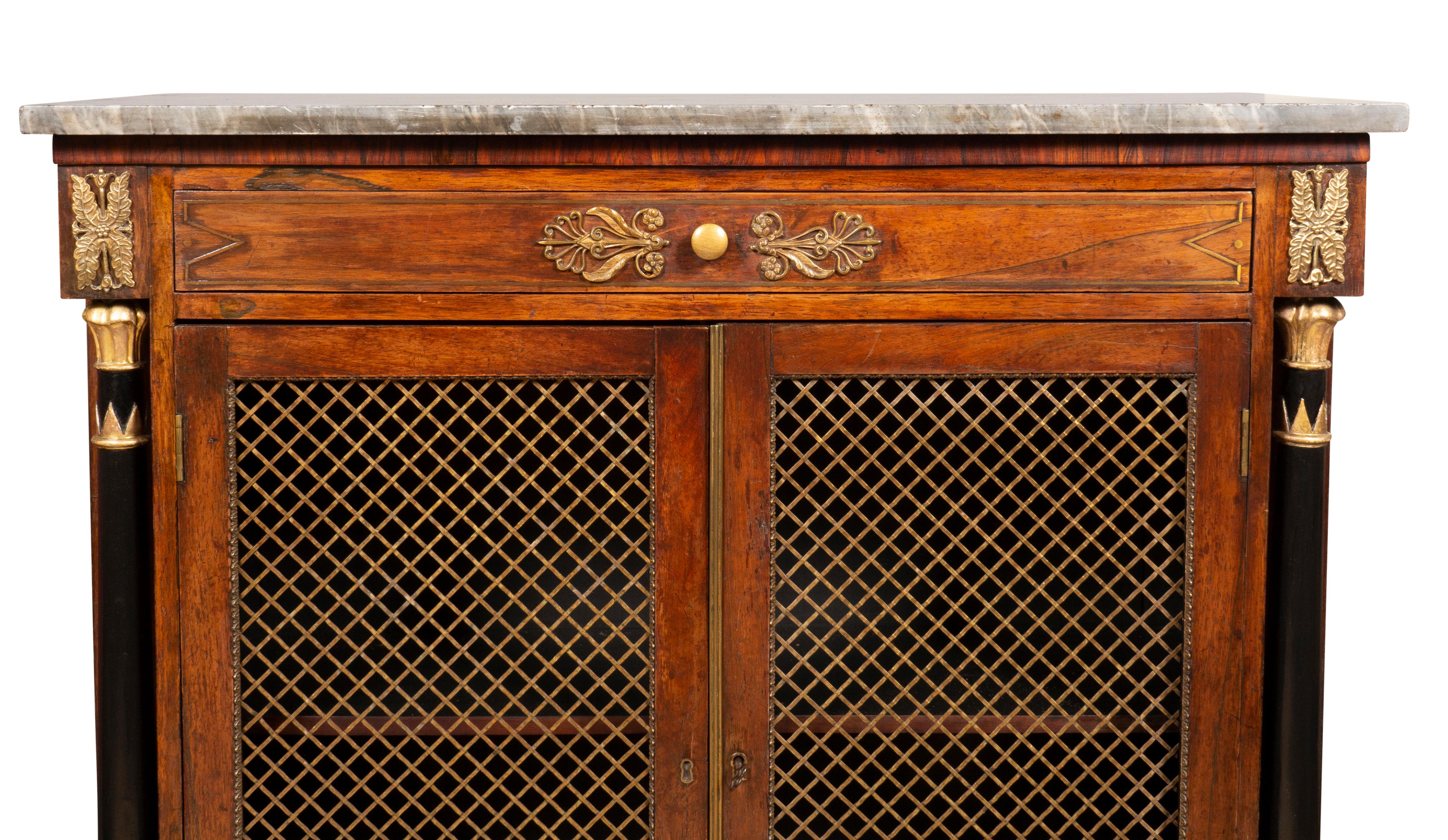 Regency Rosewood And Brass Mounted Credenza 5