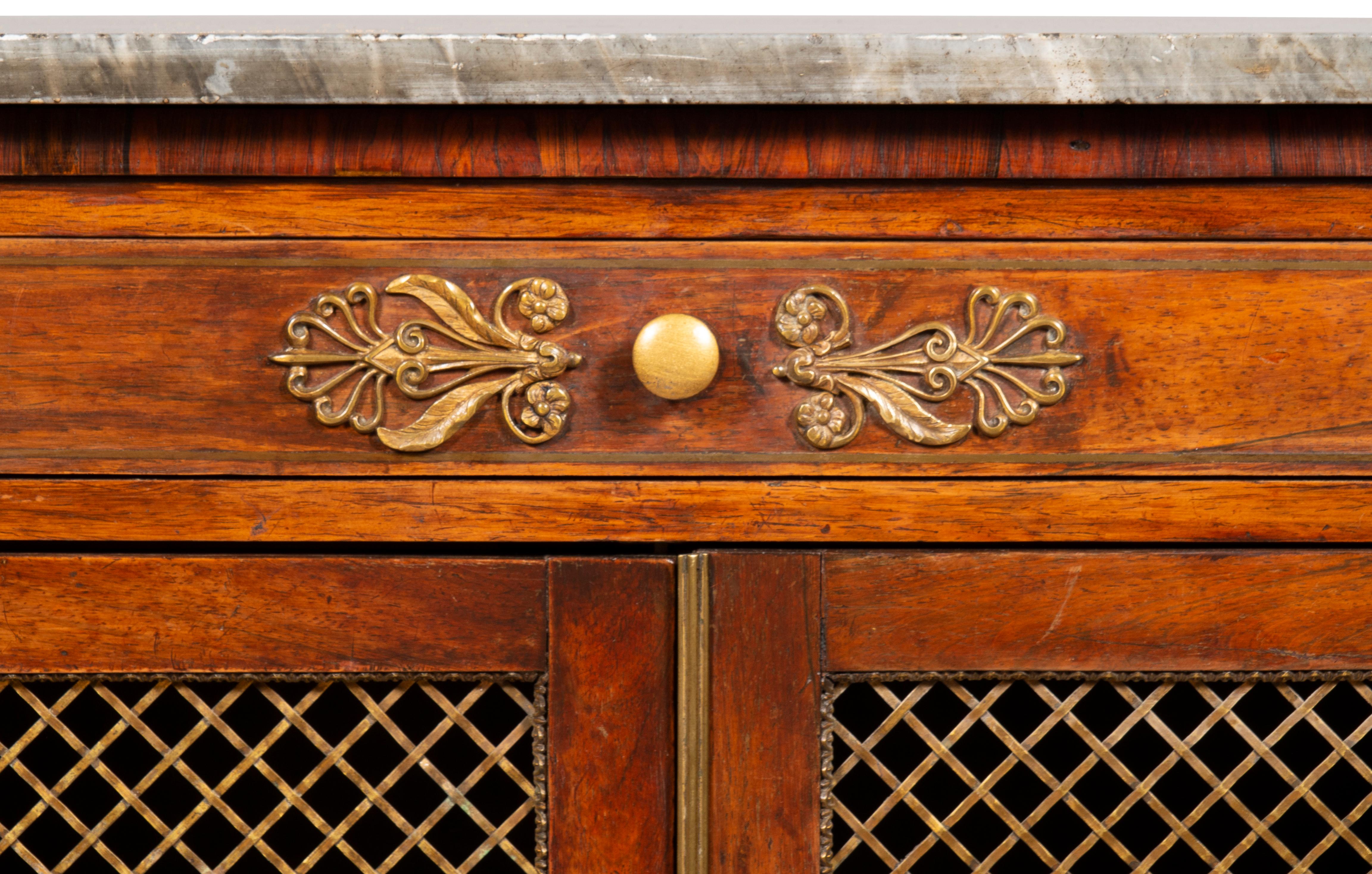 Regency Rosewood And Brass Mounted Credenza 7