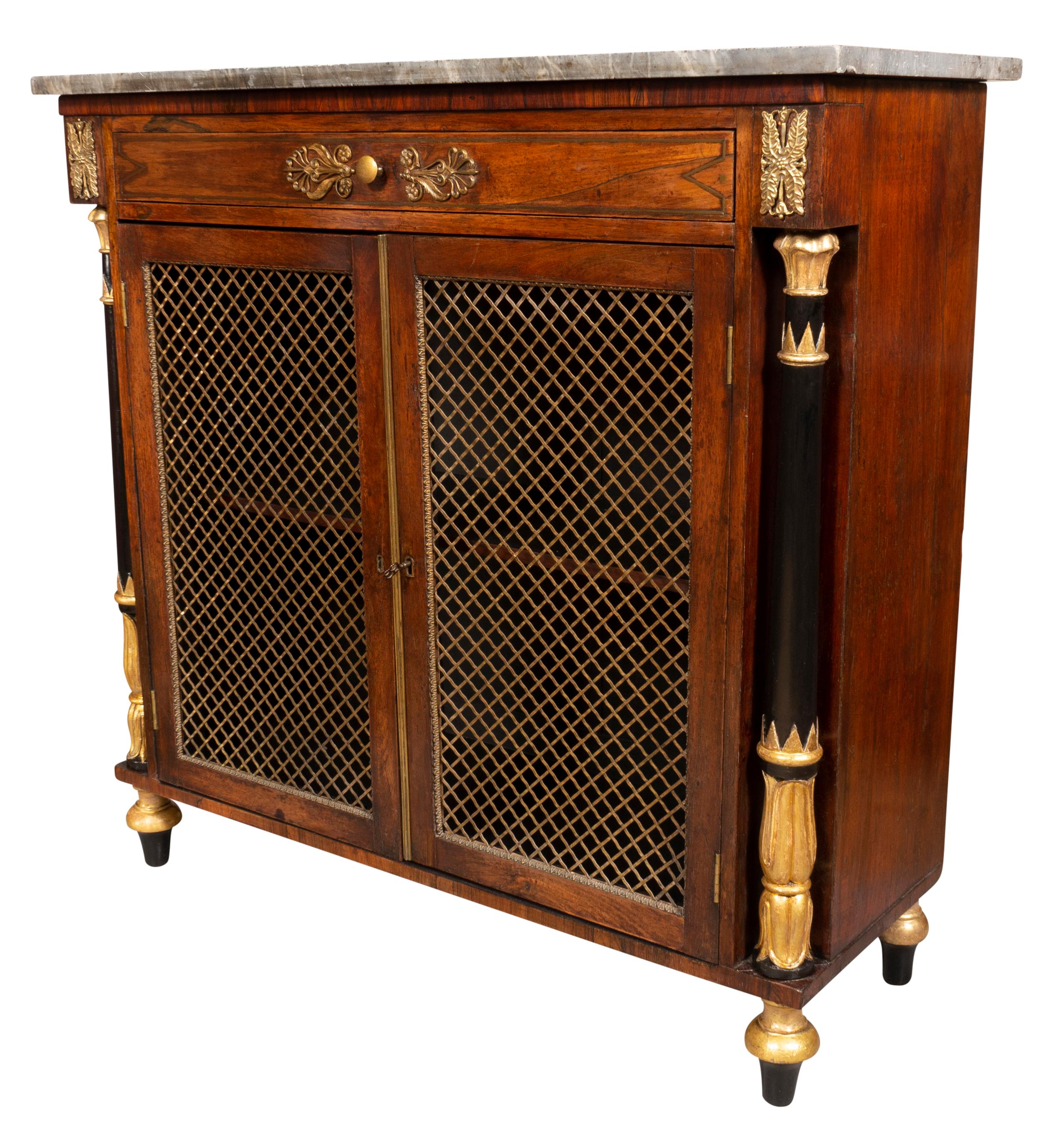 Regency Rosewood And Brass Mounted Credenza 2