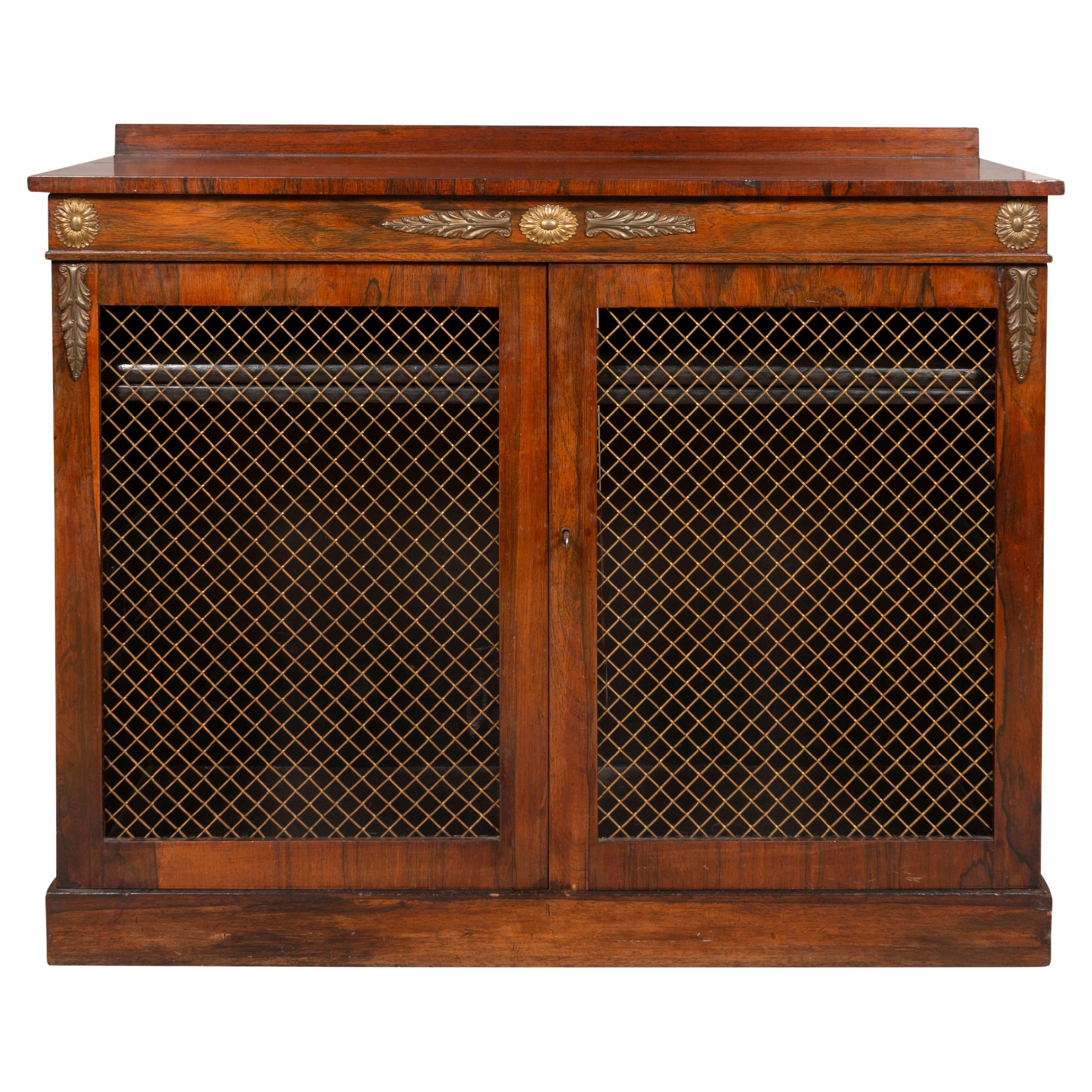 Regency Rosewood and Brass Mounted Credenza