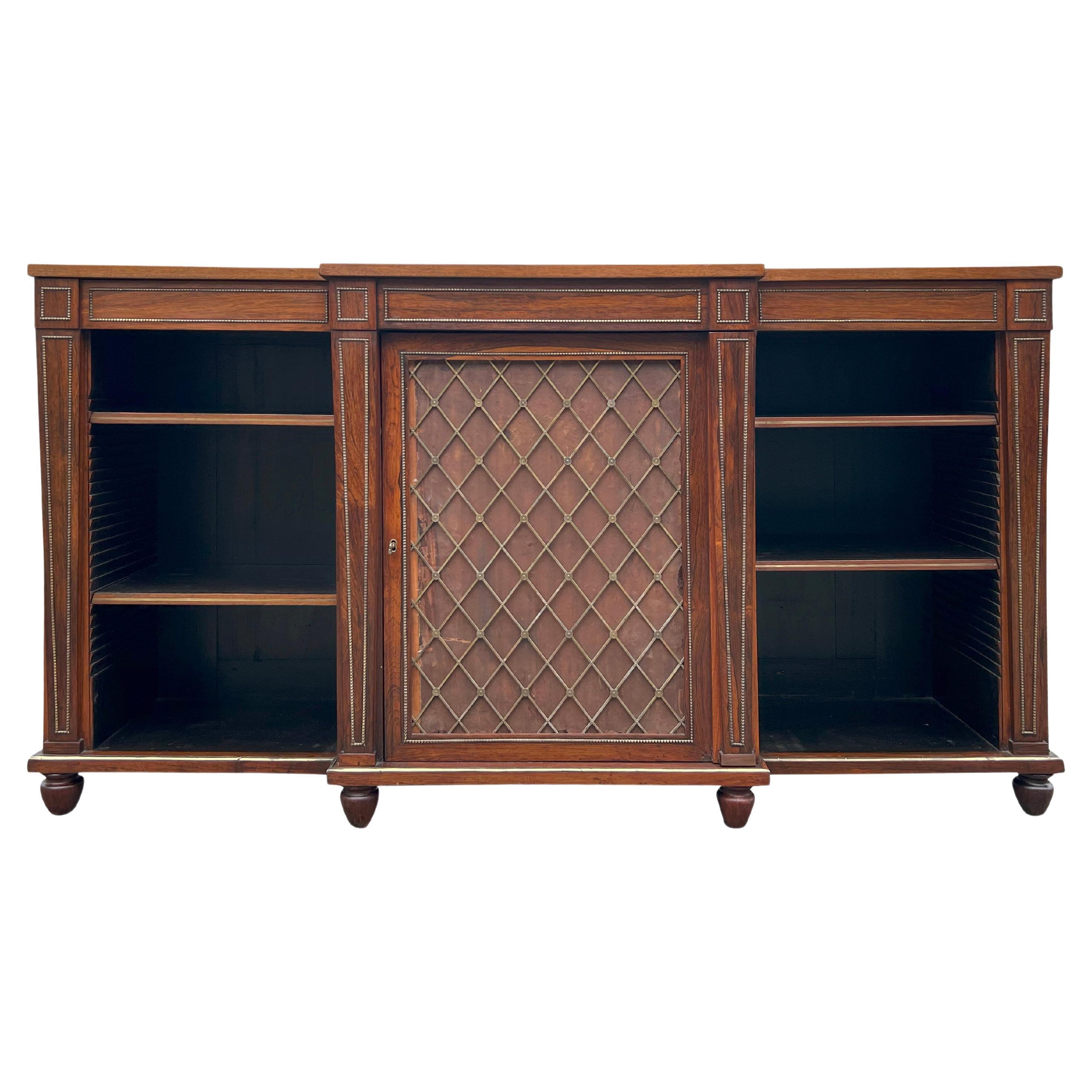 Regency Rosewood And Brass Mounted Credenza