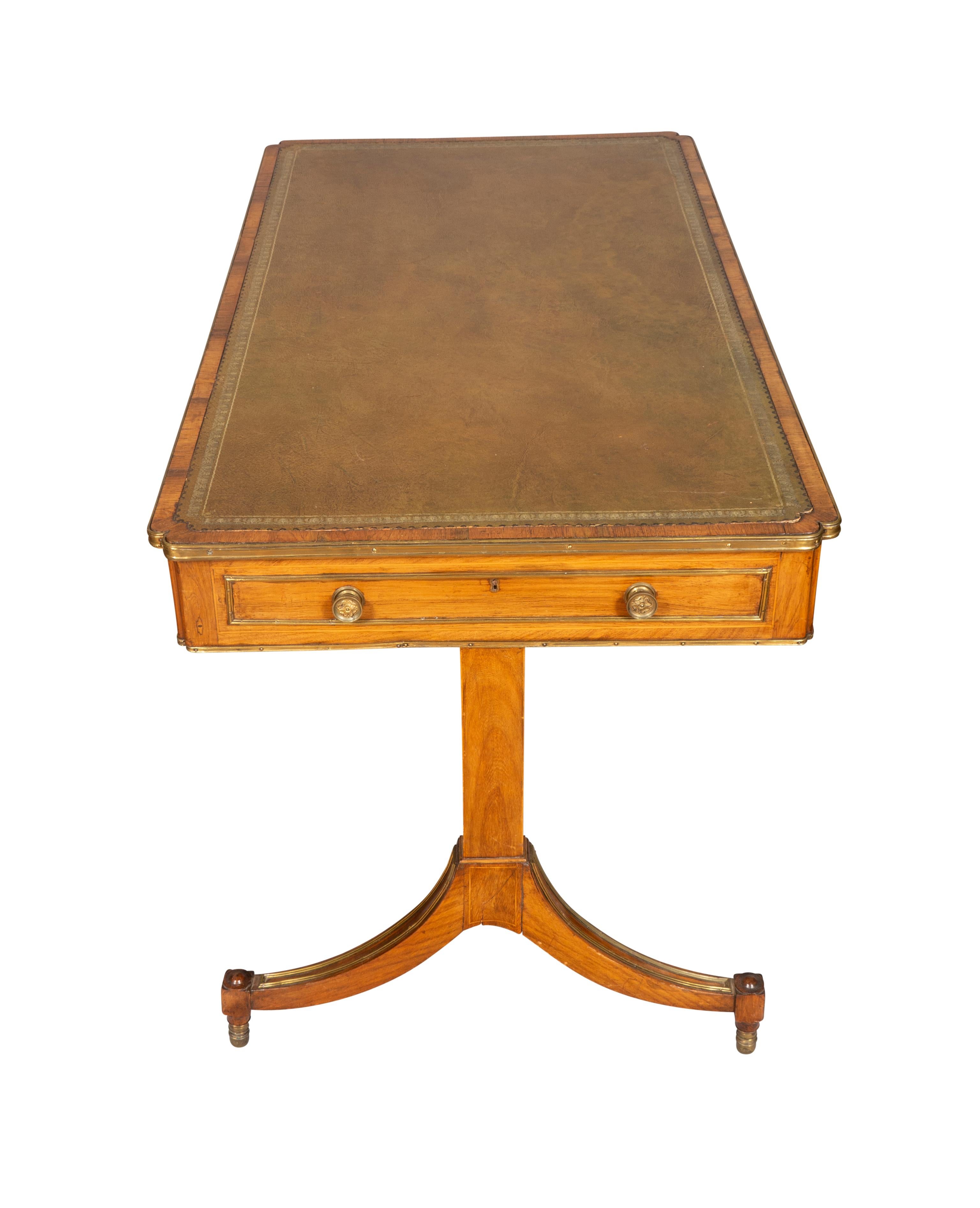 Regency Rosewood and Brass Mounted Writing Table 2