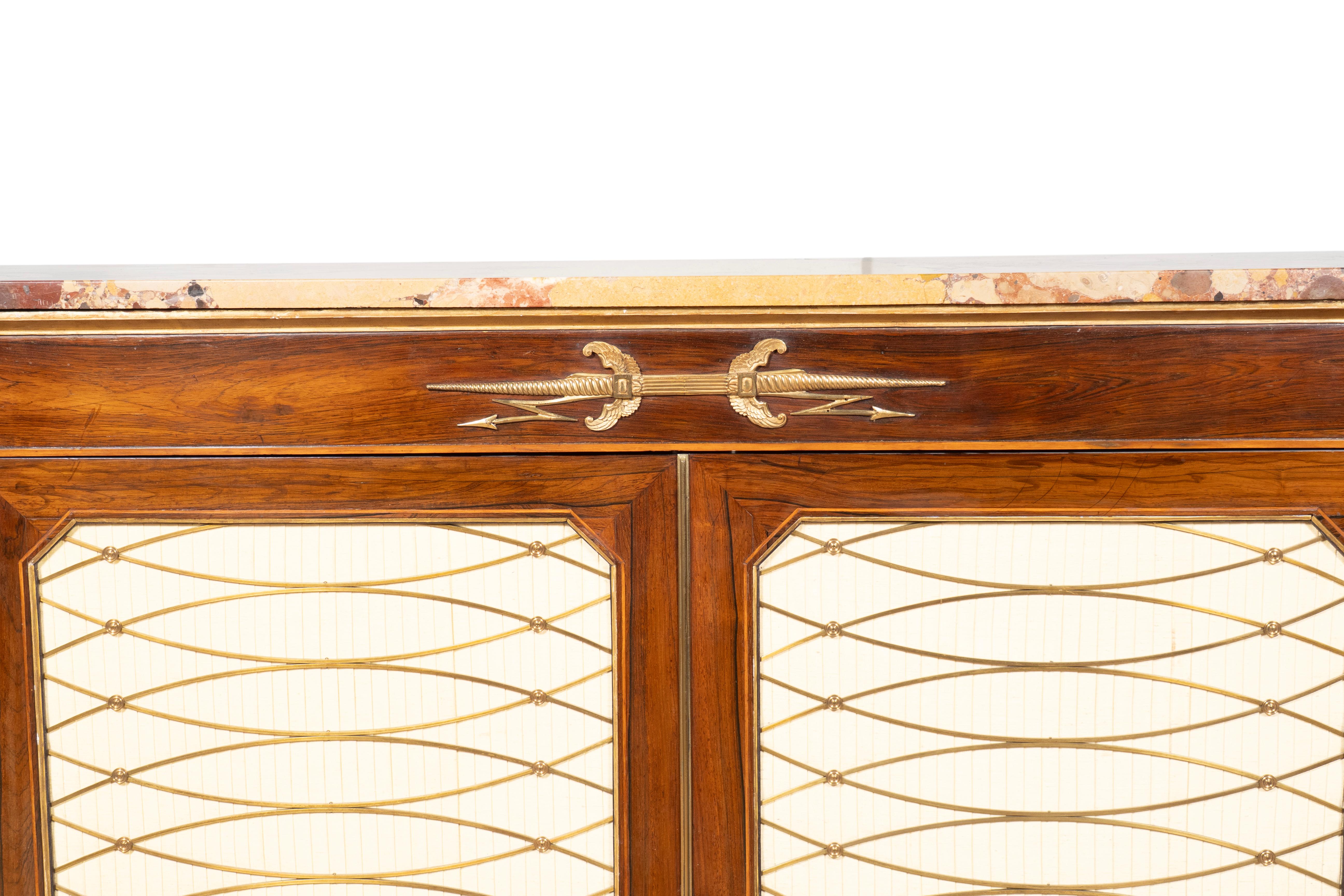 Regency Rosewood And Bronze Mounted Credenza For Sale 5