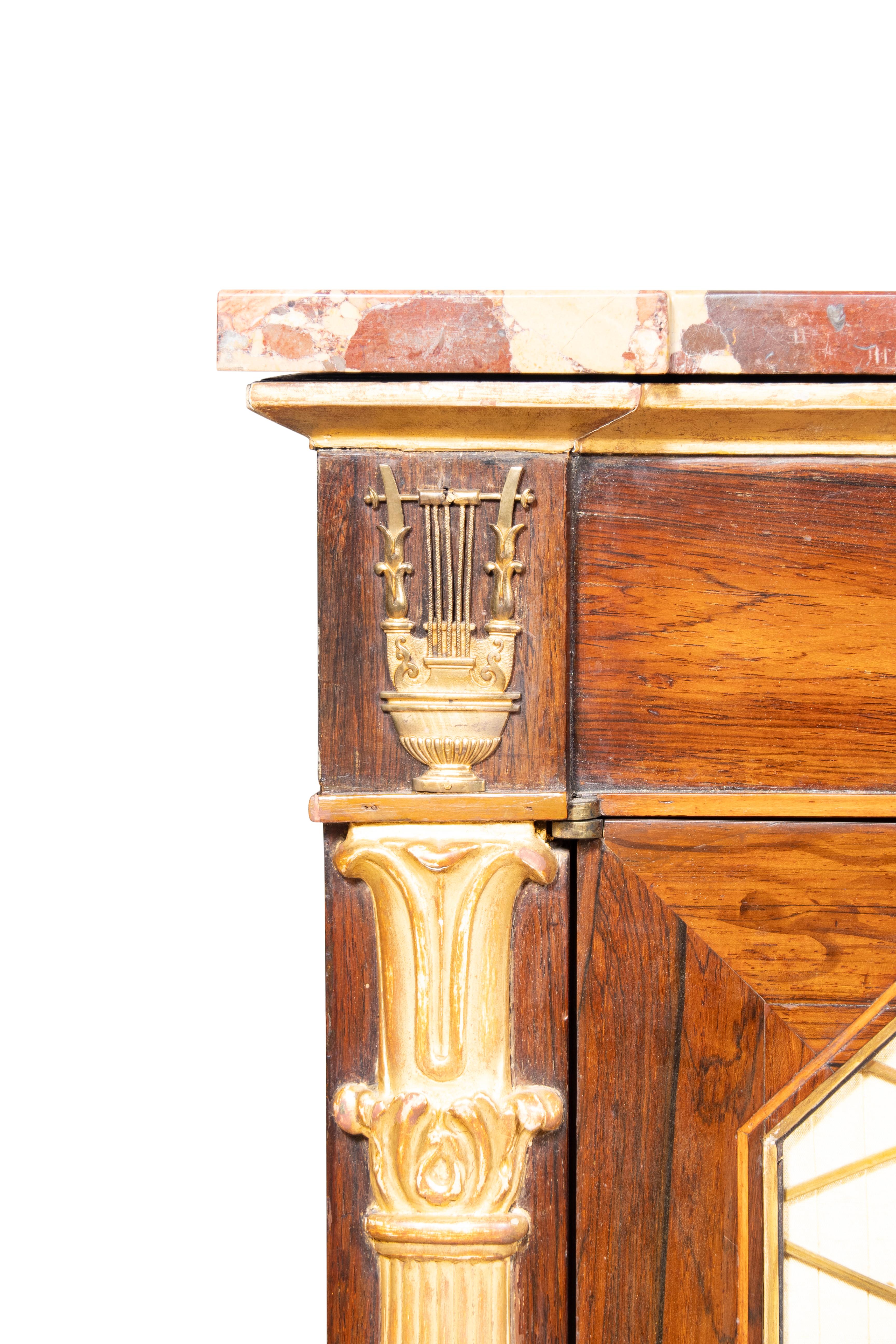 Regency Rosewood And Bronze Mounted Credenza For Sale 7