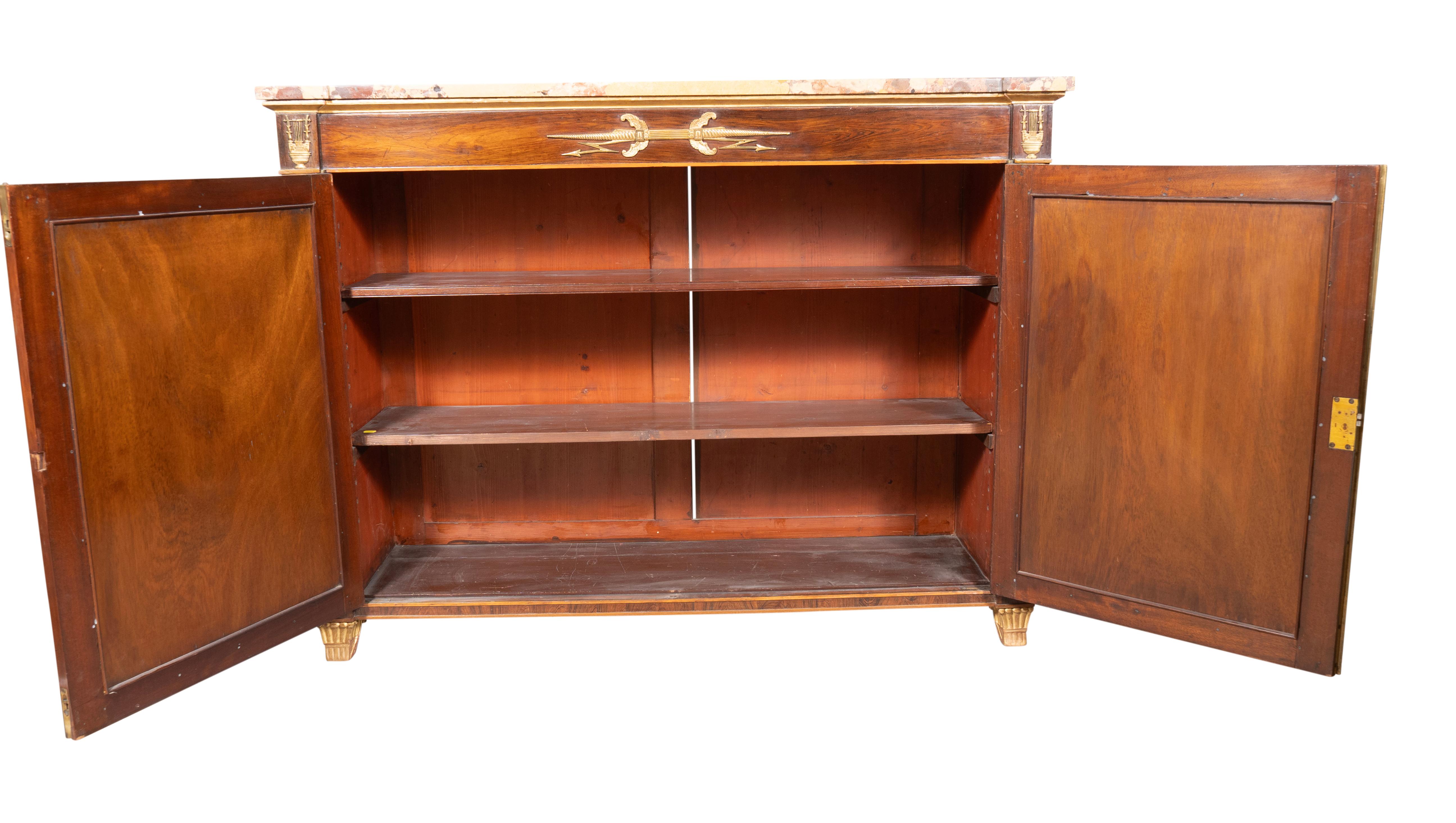 Regency Rosewood And Bronze Mounted Credenza For Sale 3