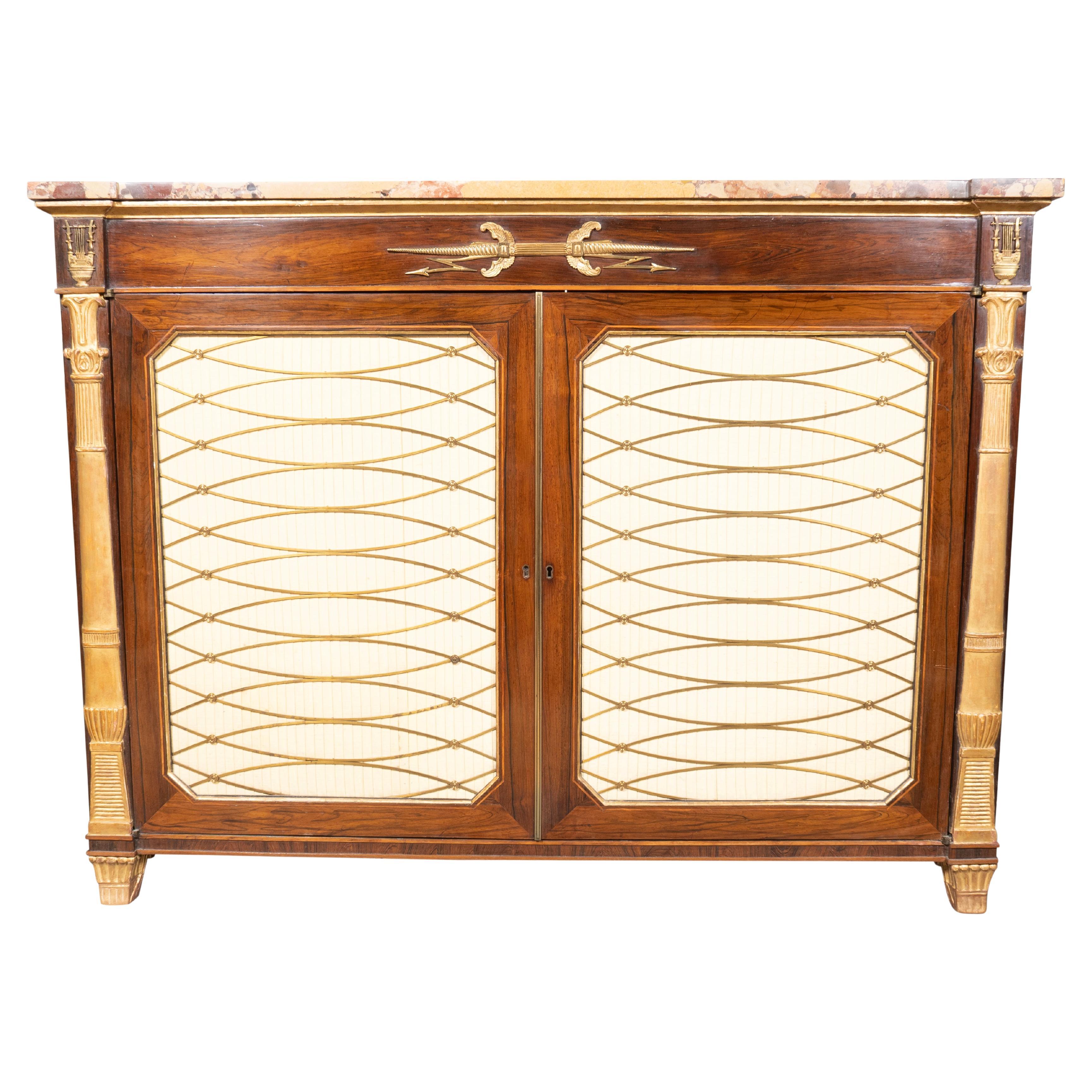 Regency Rosewood And Bronze Mounted Credenza