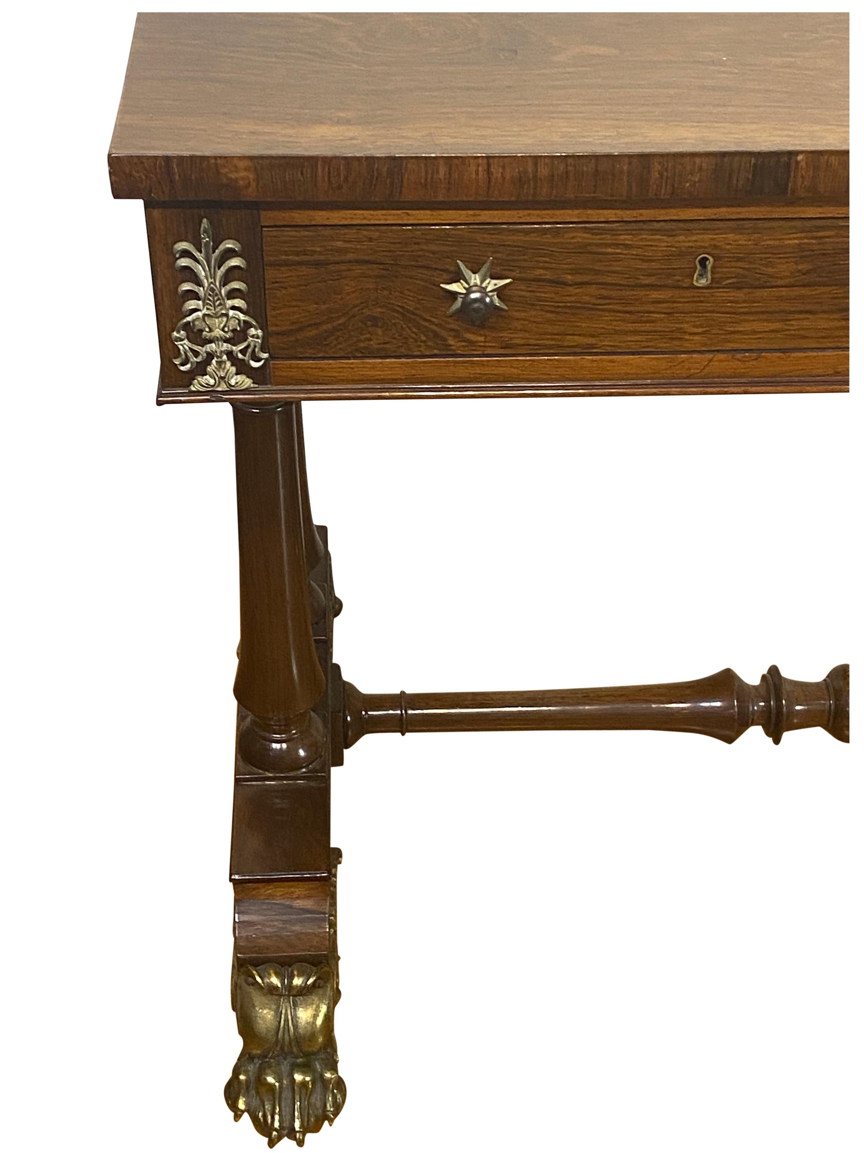 British Regency Rosewood and Bronze Mounted Writing Table circa 1825