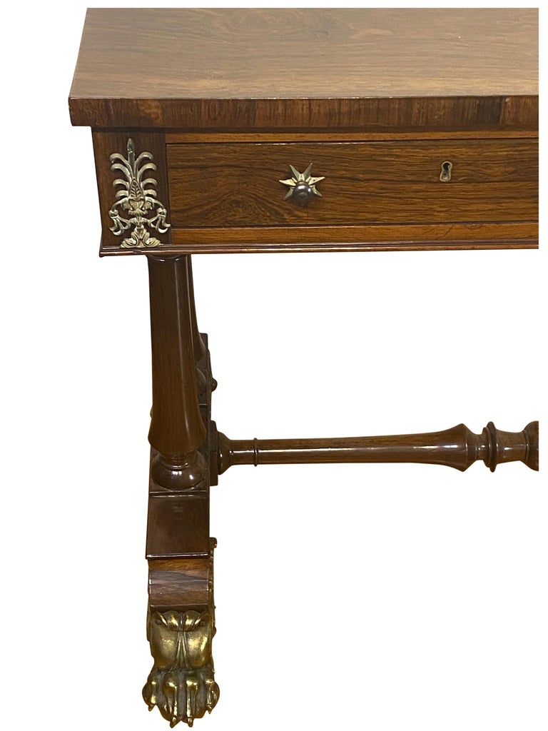 Regency Rosewood and Bronze Mounted Writing Table circa 1825 at 1stDibs