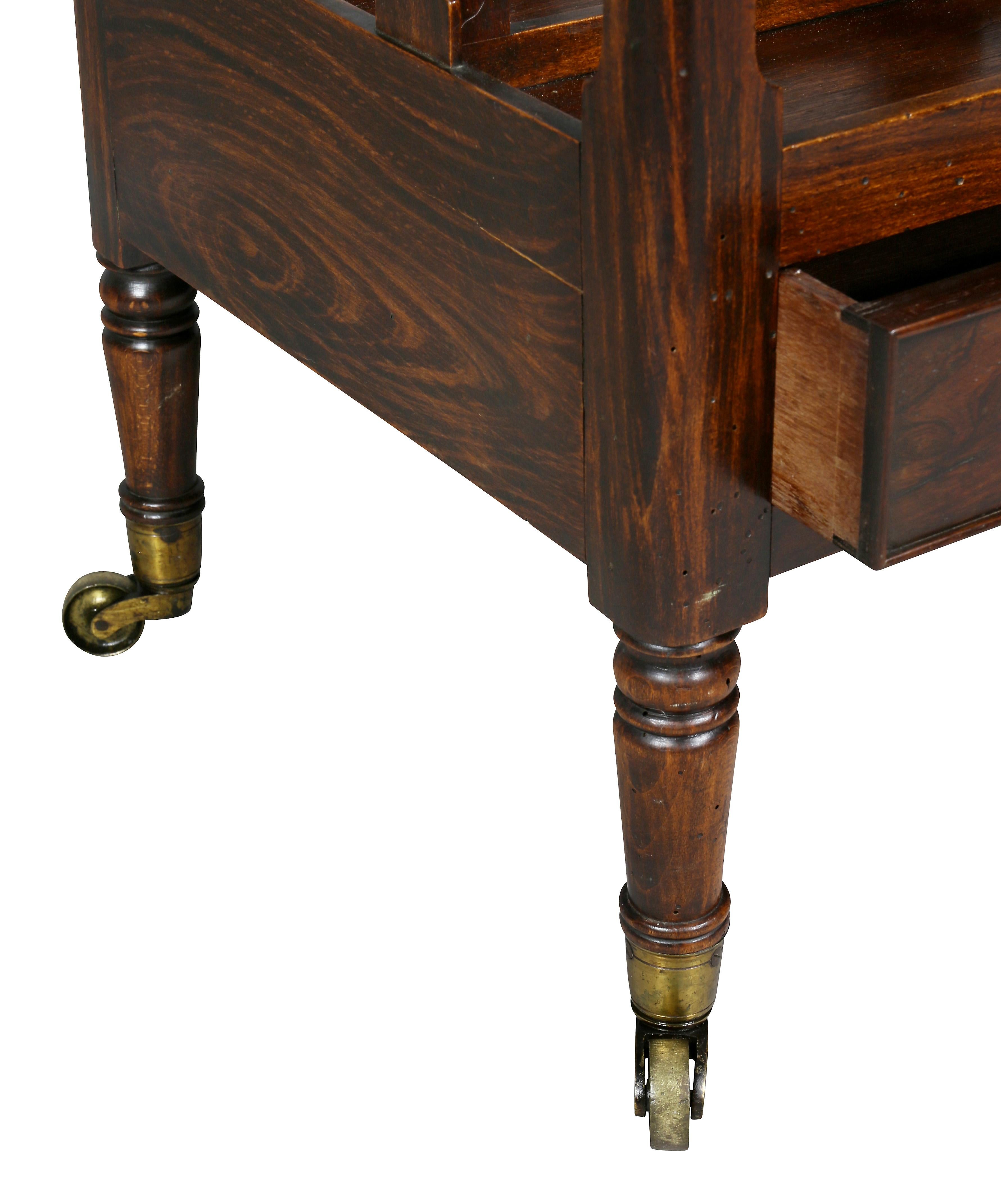 Early 19th Century Regency Rosewood And Faux Rosewood Canterbury For Sale