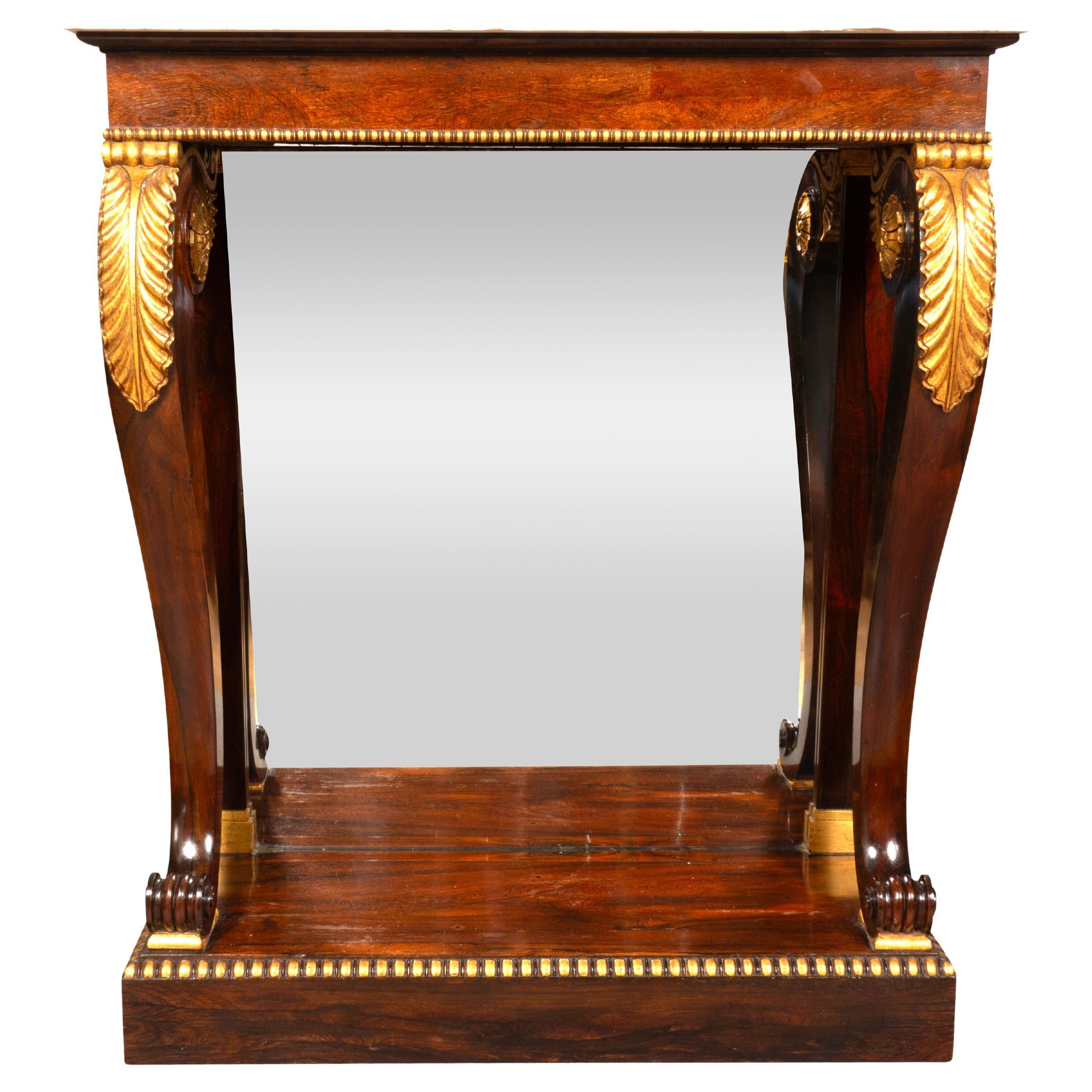 Regency Rosewood and Gilded Console Table