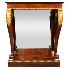 Antique Regency Rosewood and Gilded Console Table