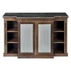 Regency Rosewood and Gilt Bronze Breakfront Side Cabinet/Open Bookcase